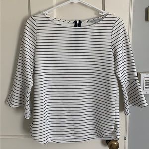 Black and White Bell Sleeve Shirt